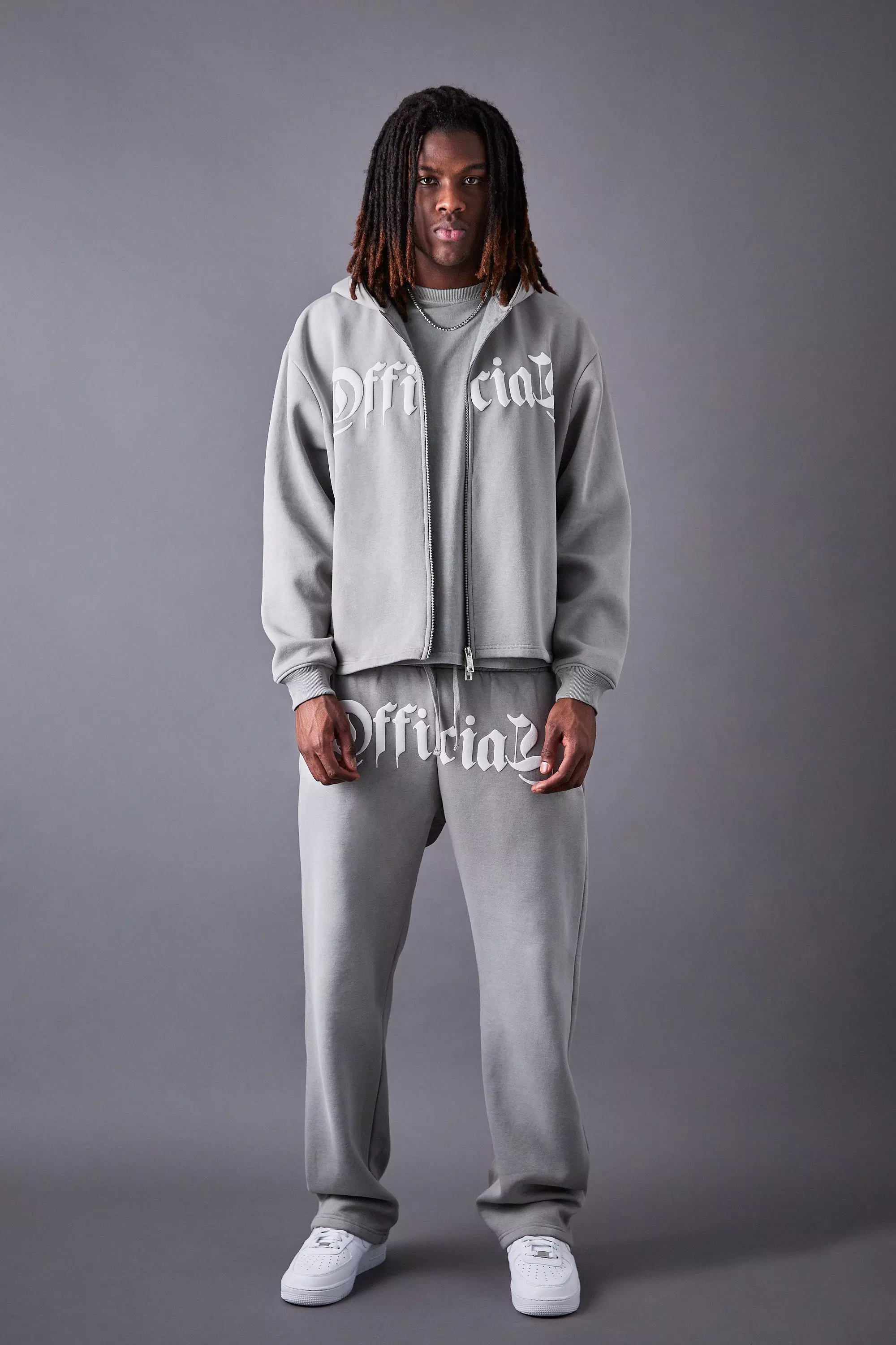 Grey oversized tracksuit online